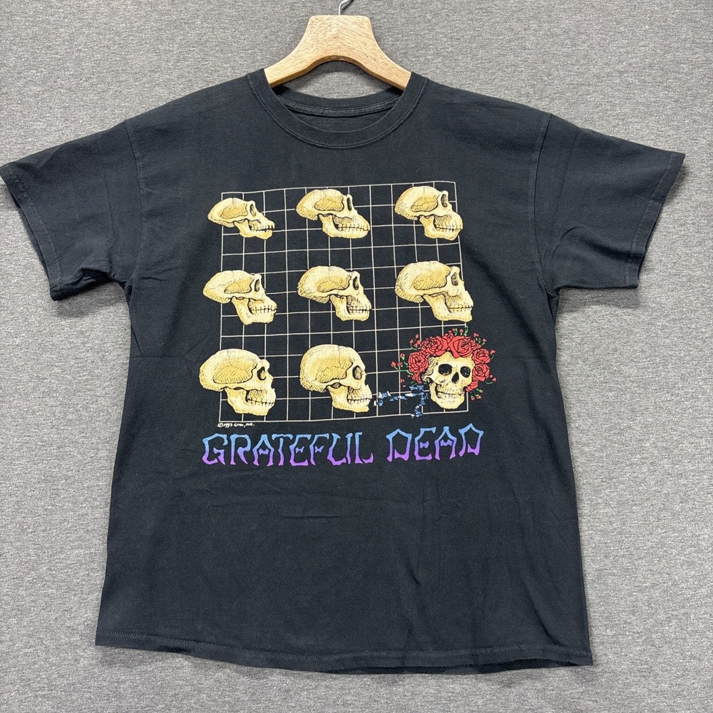 Liquid Blue Grateful Dead T-Shirt Mens L Black Skull Evolution Graphic Tee NWOT